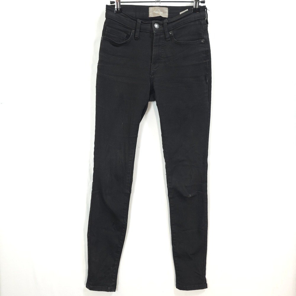 Everlane Skinny Jeans Women 24 High Rise Stretch Black Minimalist